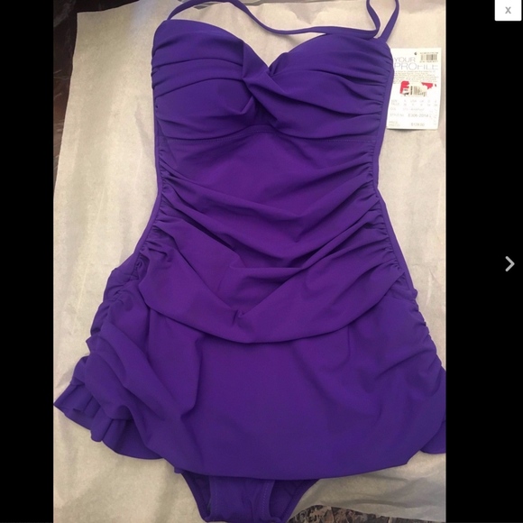 NWT! Profile by Gottex Tutti Frutti‎ One Piece Swimsuit in Amethyst [SZ 6 ] - Picture 3 of 8
